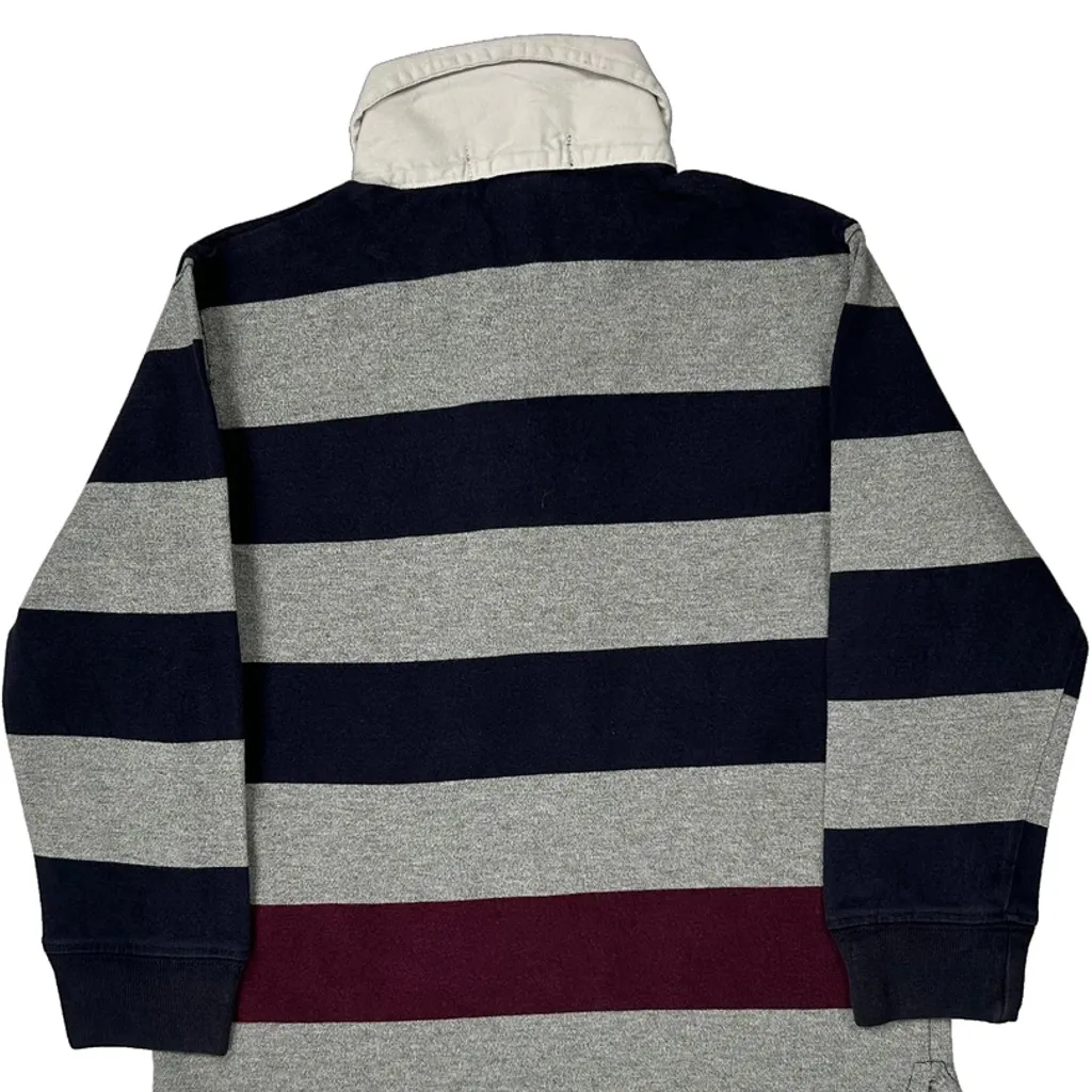 Age 5 Polo By Ralph Lauren Striped Rugby Shirt - Small Grey Cotton - Image 6