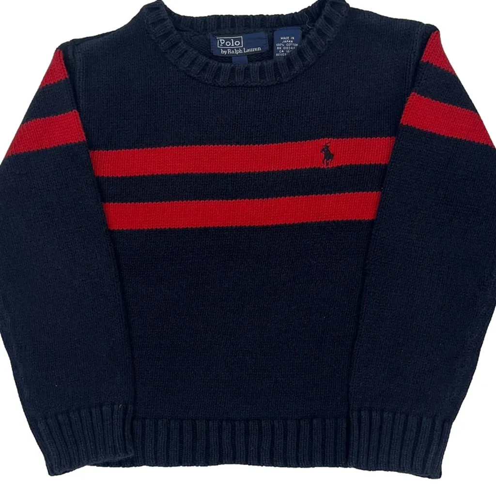 Age 5 Polo By Ralph Lauren Striped Sweater - XS Navy Cotton - Image 4