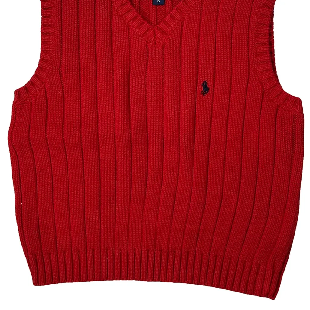 Age 5 Polo By Ralph Lauren Sweater Vest - Small Red Cotton - Image 5