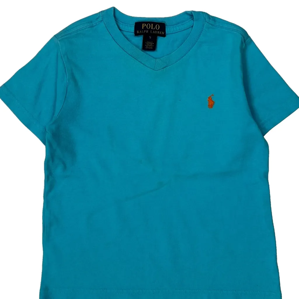 Age 5 Polo By Ralph Lauren T-Shirt - Small Blue Cotton - Image 5
