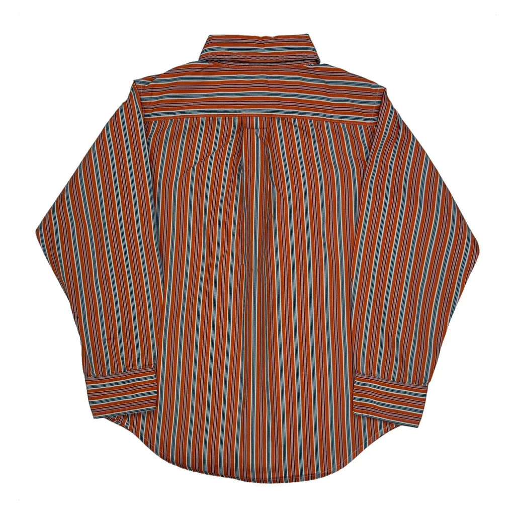 Age 5 Ralph Lauren Striped Shirt - Small Orange Cotton - Image 2