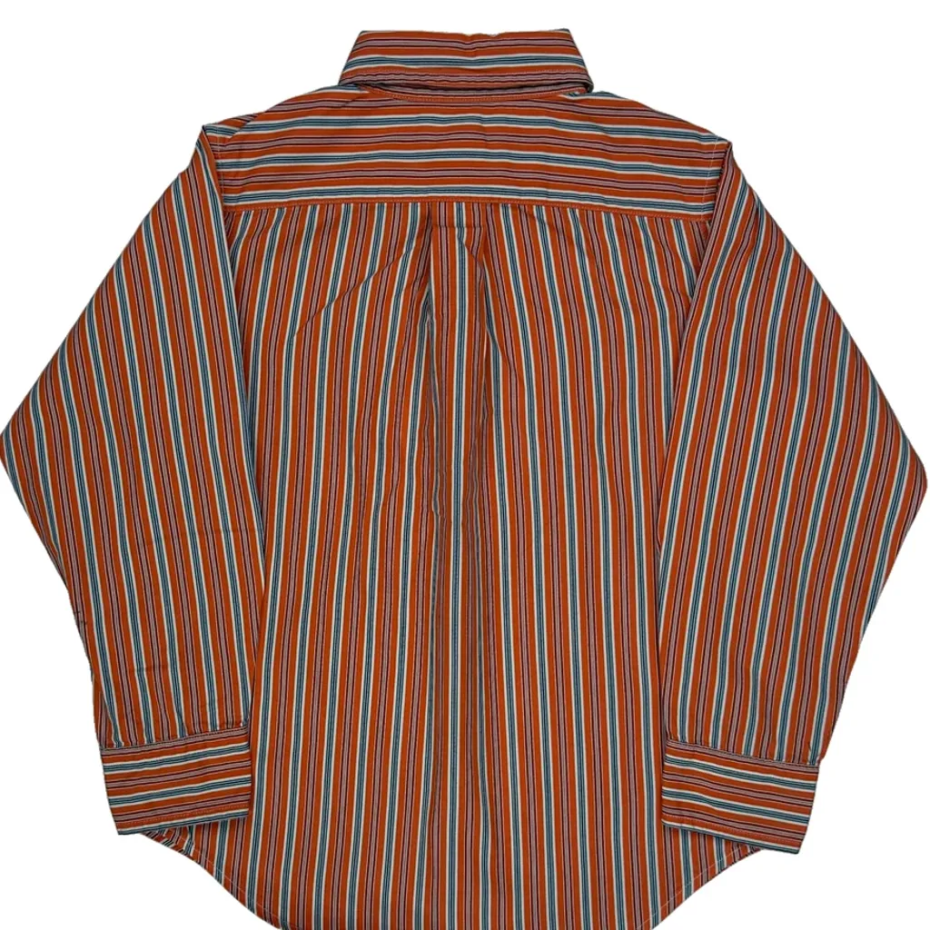 Age 5 Ralph Lauren Striped Shirt - Small Orange Cotton - Image 7