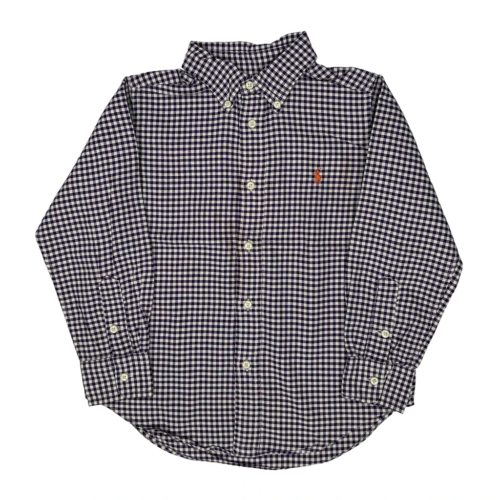 Age 5 Ralph Lauren Checked Shirt - XS Purple Cotton