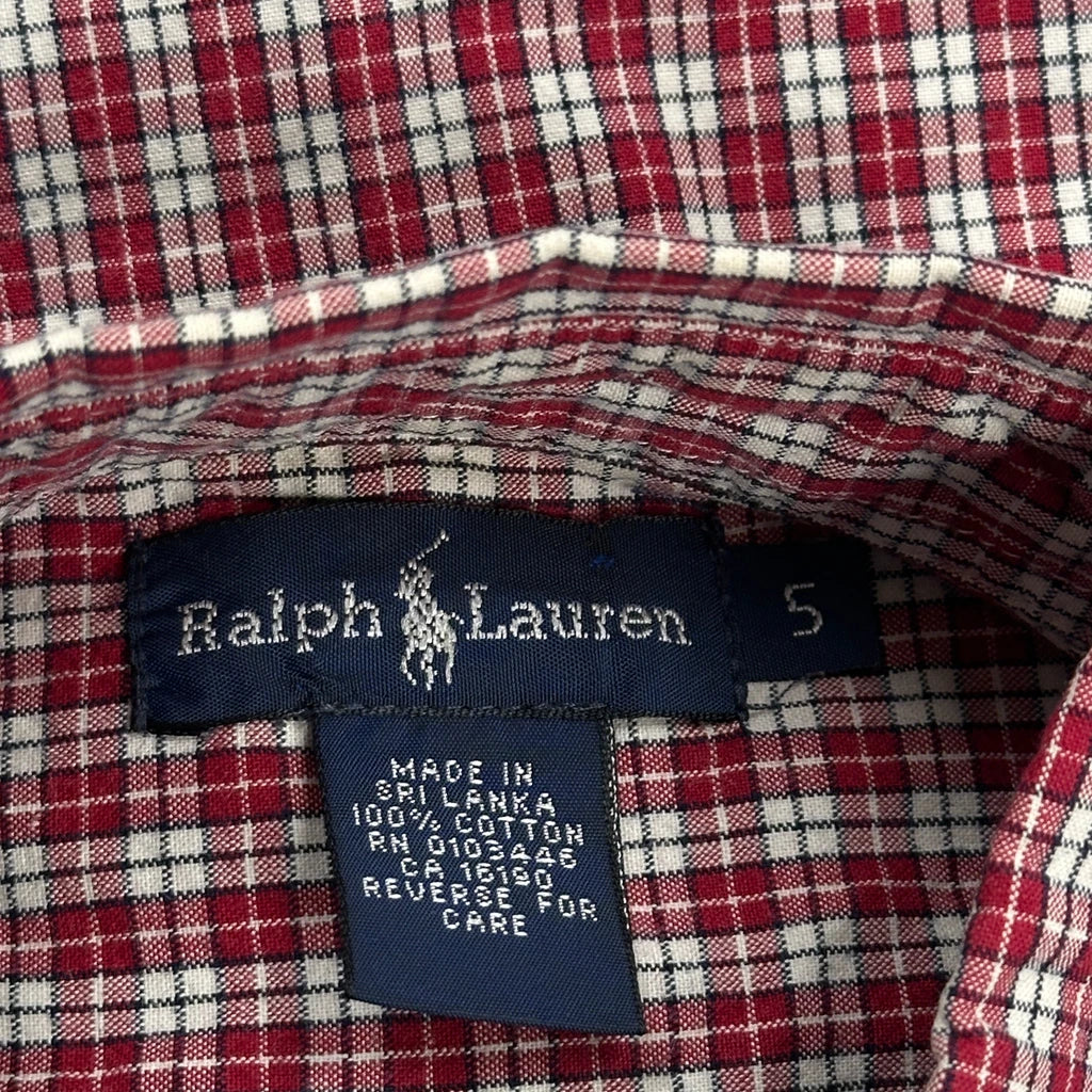 Age 5 Ralph Lauren Checked Shirt - Small Red Cotton - Image 3