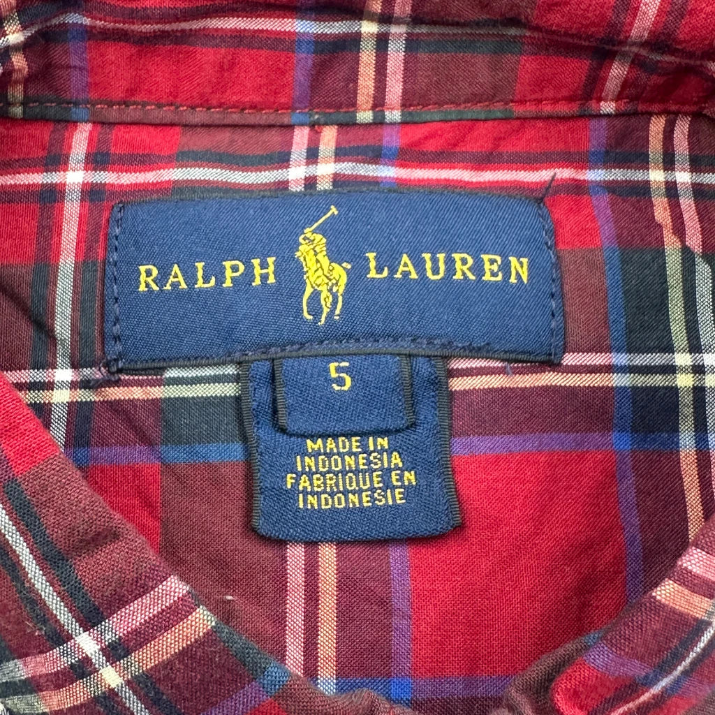 Age 5 Ralph Lauren Checked Shirt - Small Red Cotton - Image 3