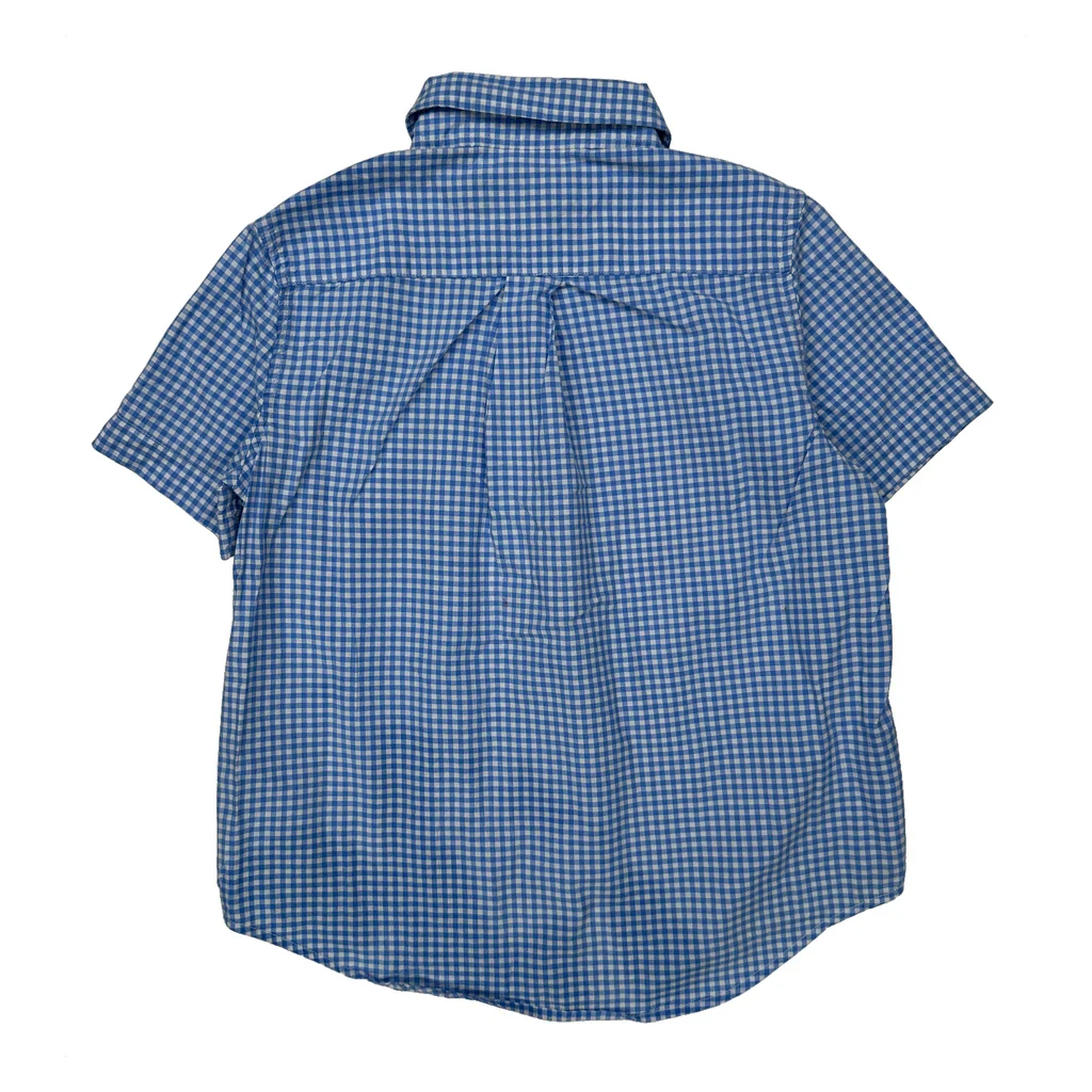 Age 5 Ralph Lauren Checked Short Sleeve Shirt - Small Blue Cotton - Image 2