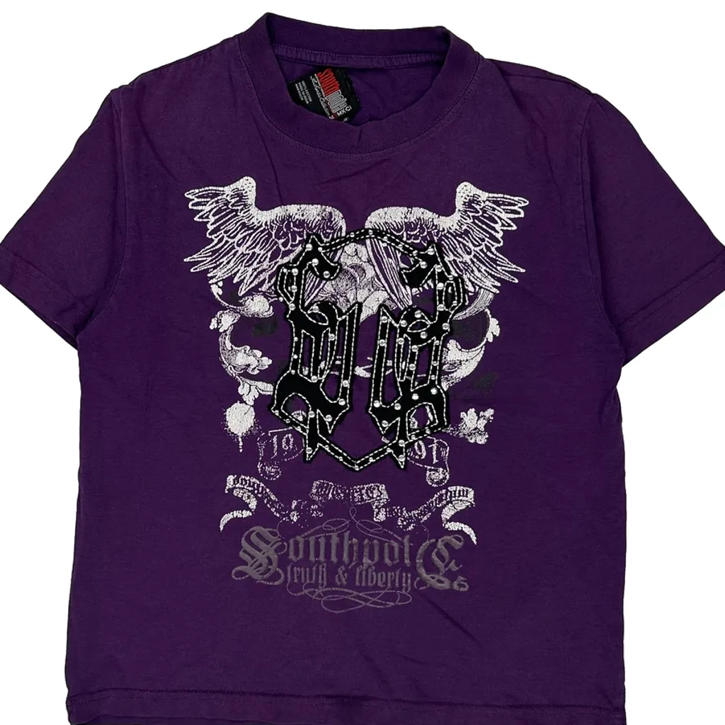Age 5 Southpole Graphic T-Shirt - Medium Purple Cotton - Image 5