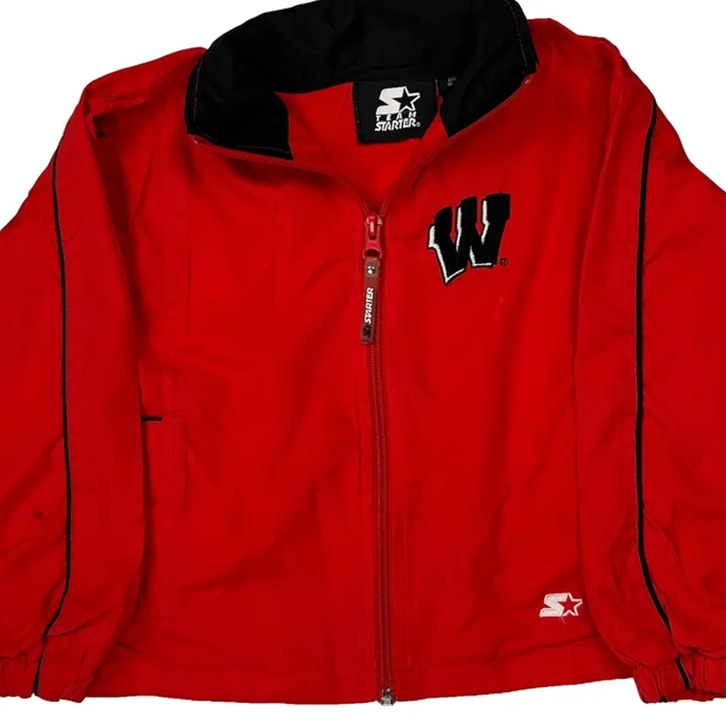 Age 5 Starter College Jacket - Small Red Polyester - Image 4