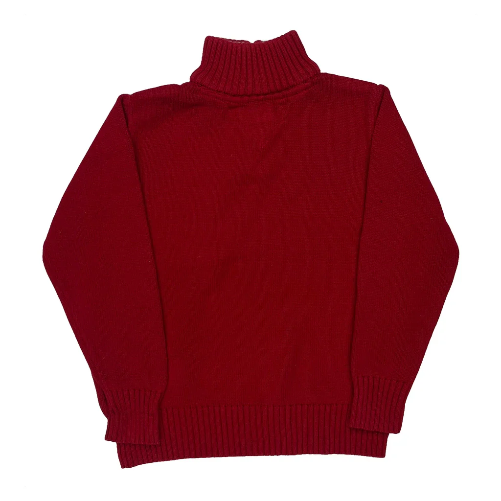 Age 5 Tommy Hilfiger 1/4 Zip - Small Red Cotton - Image 2