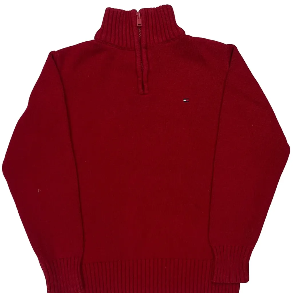 Age 5 Tommy Hilfiger 1/4 Zip - Small Red Cotton - Image 4