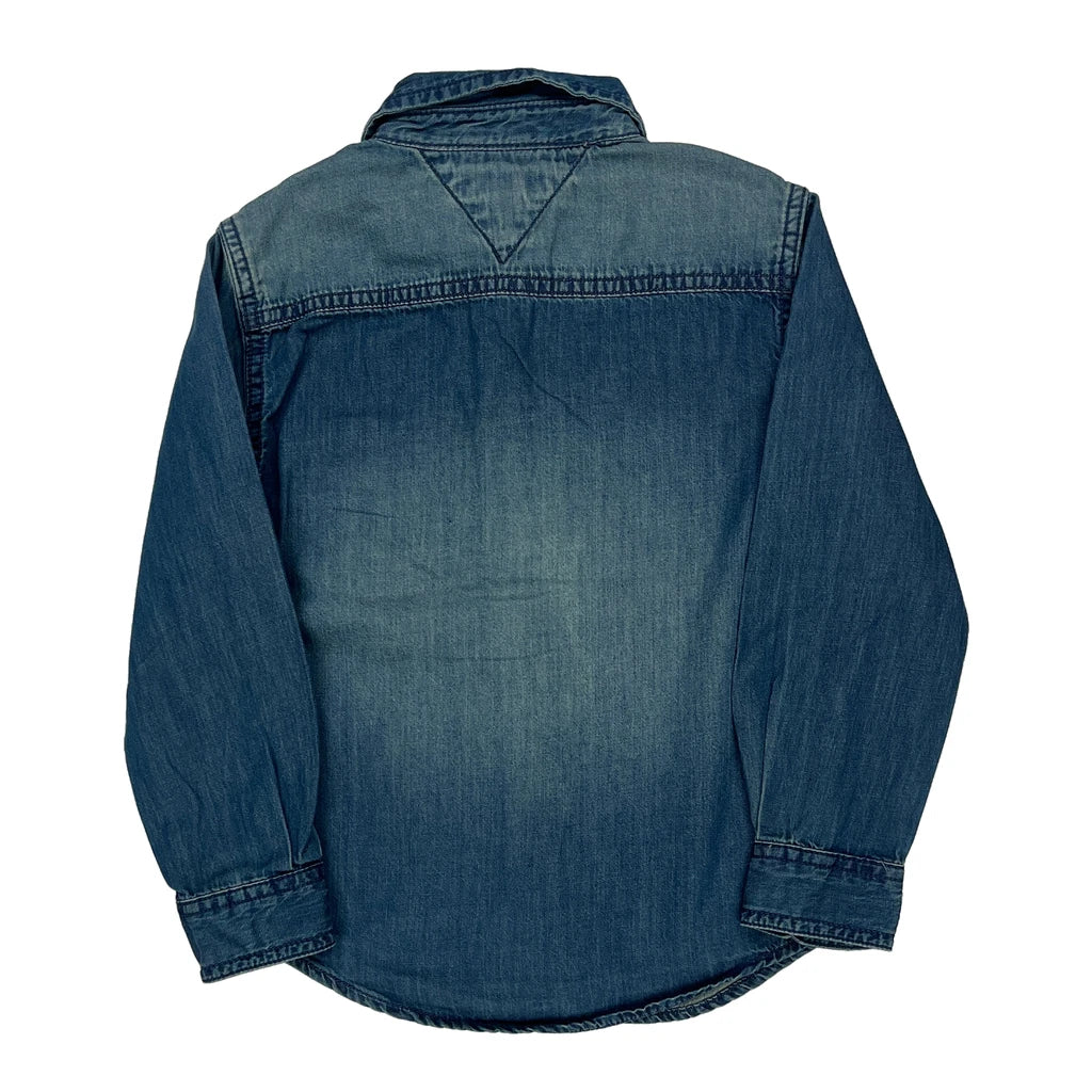 Age 5 Tommy Hilfiger Denim Shirt - Small Blue Denim - Image 2