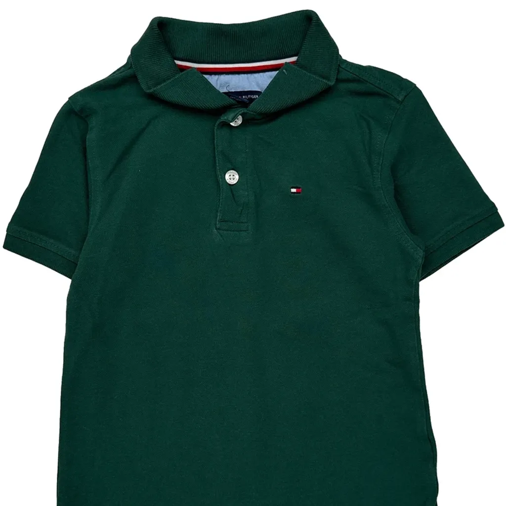 Age 5 Tommy Hilfiger Polo Shirt - Small Green Cotton - Image 4