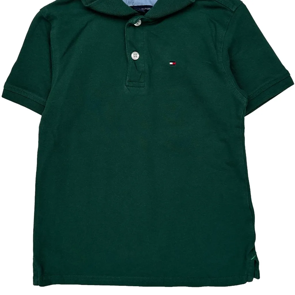 Age 5 Tommy Hilfiger Polo Shirt - Small Green Cotton - Image 5