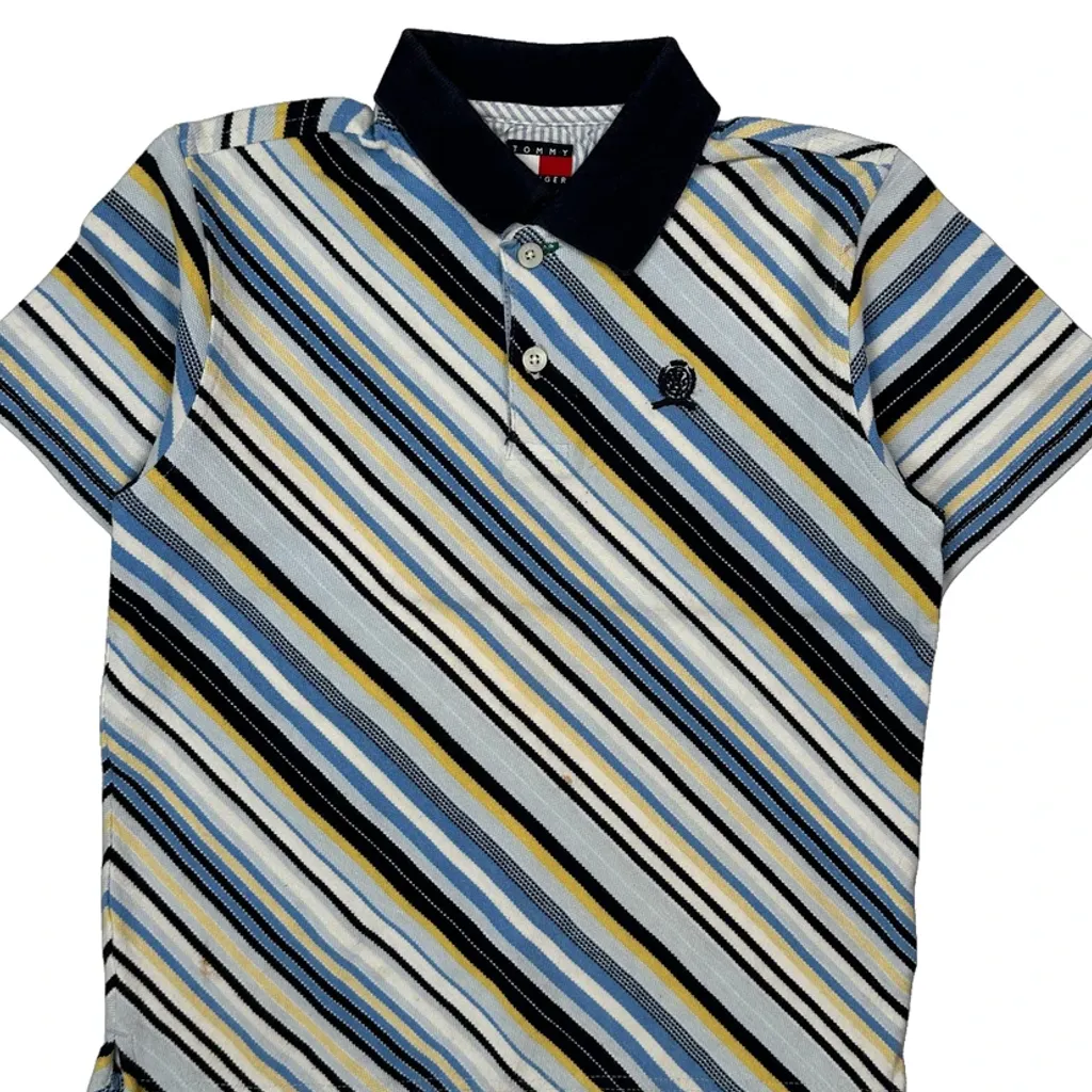 Age 5 Tommy Hilfiger Striped Polo Shirt - XS Multicoloured Cotton - Image 4