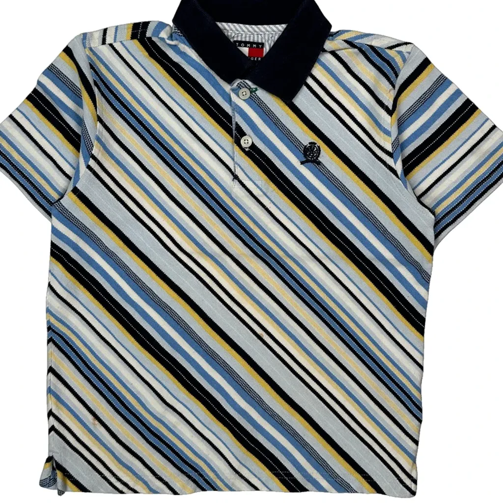 Age 5 Tommy Hilfiger Striped Polo Shirt - XS Multicoloured Cotton - Image 5