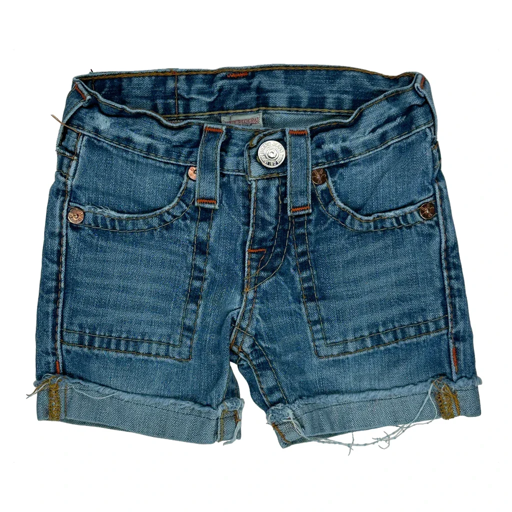 Age 5 True Religion Denim Shorts - Small Blue Denim - Image 2