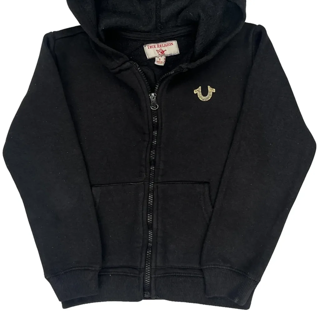 Age 5 True Religion Graphic Hoodie - XS Black Cotton - Image 4