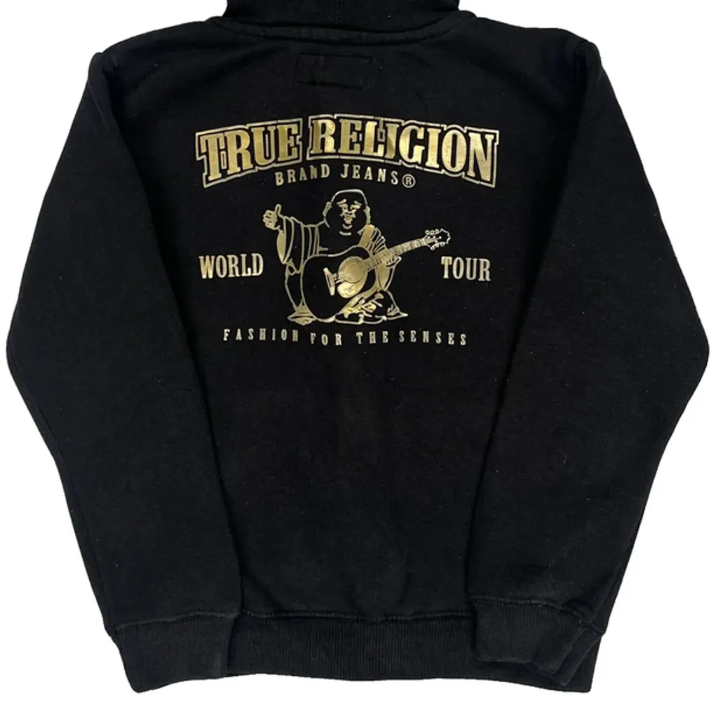 Age 5 True Religion Graphic Hoodie - XS Black Cotton - Image 7