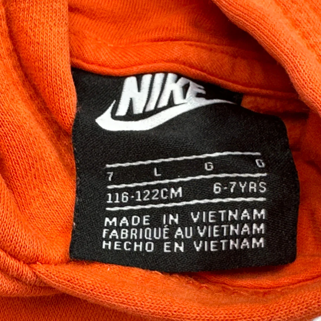 Age 6-7 Nike Hoodie - Large Orange Cotton - Image 3