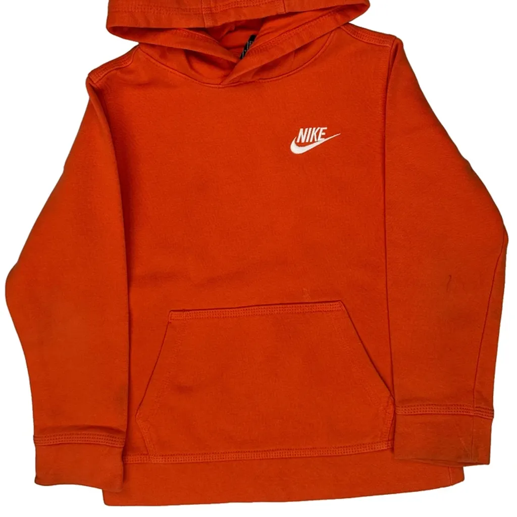 Age 6-7 Nike Hoodie - Large Orange Cotton - Image 5