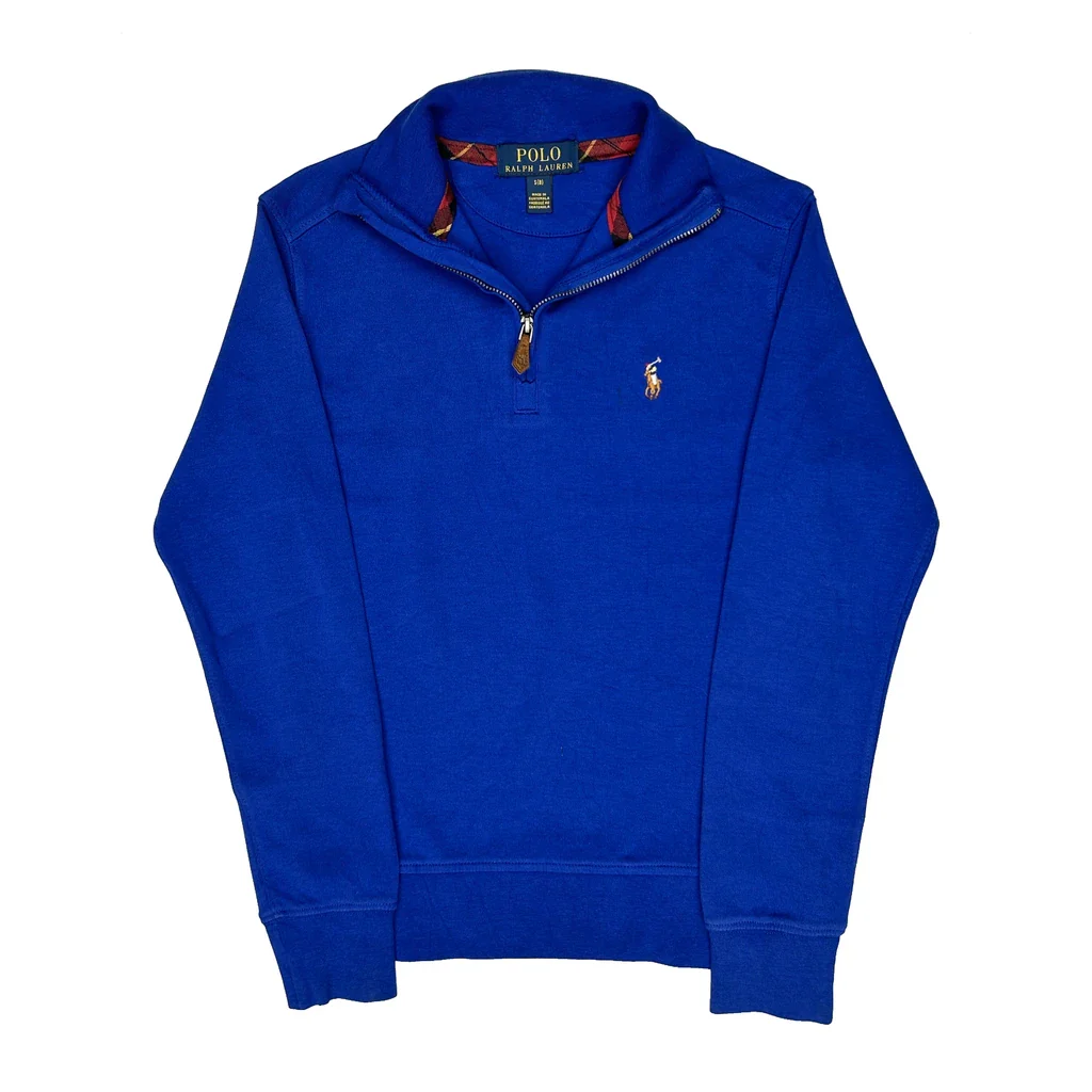 Age 6-7 Polo By Ralph Lauren 1/4 Zip - Small Blue Cotton