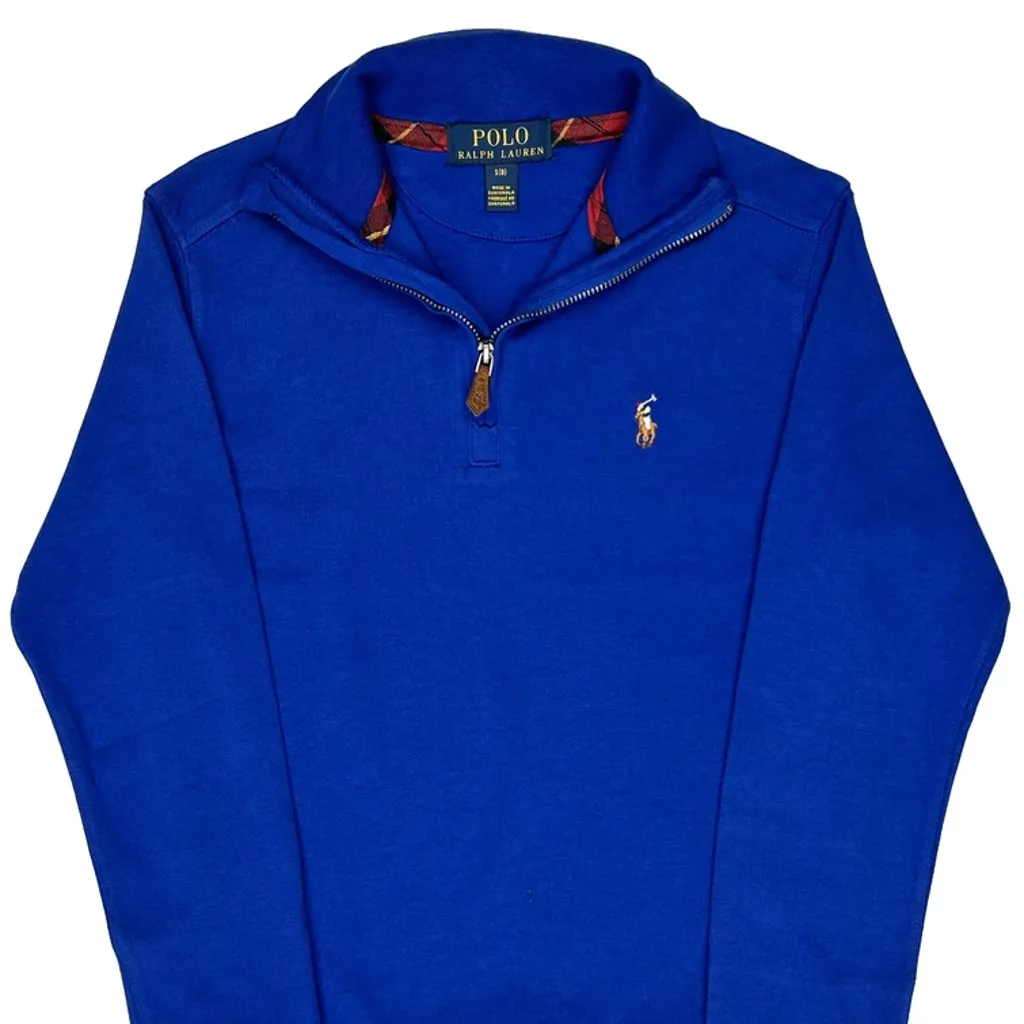 Age 6-7 Polo By Ralph Lauren 1/4 Zip - Small Blue Cotton - Image 5