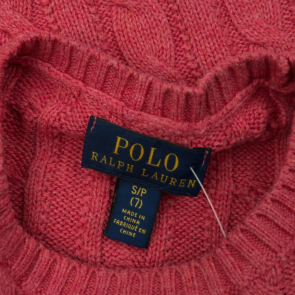 Age 6-7 Polo By Ralph Lauren Jumper - Small Pink Cotton - Image 3
