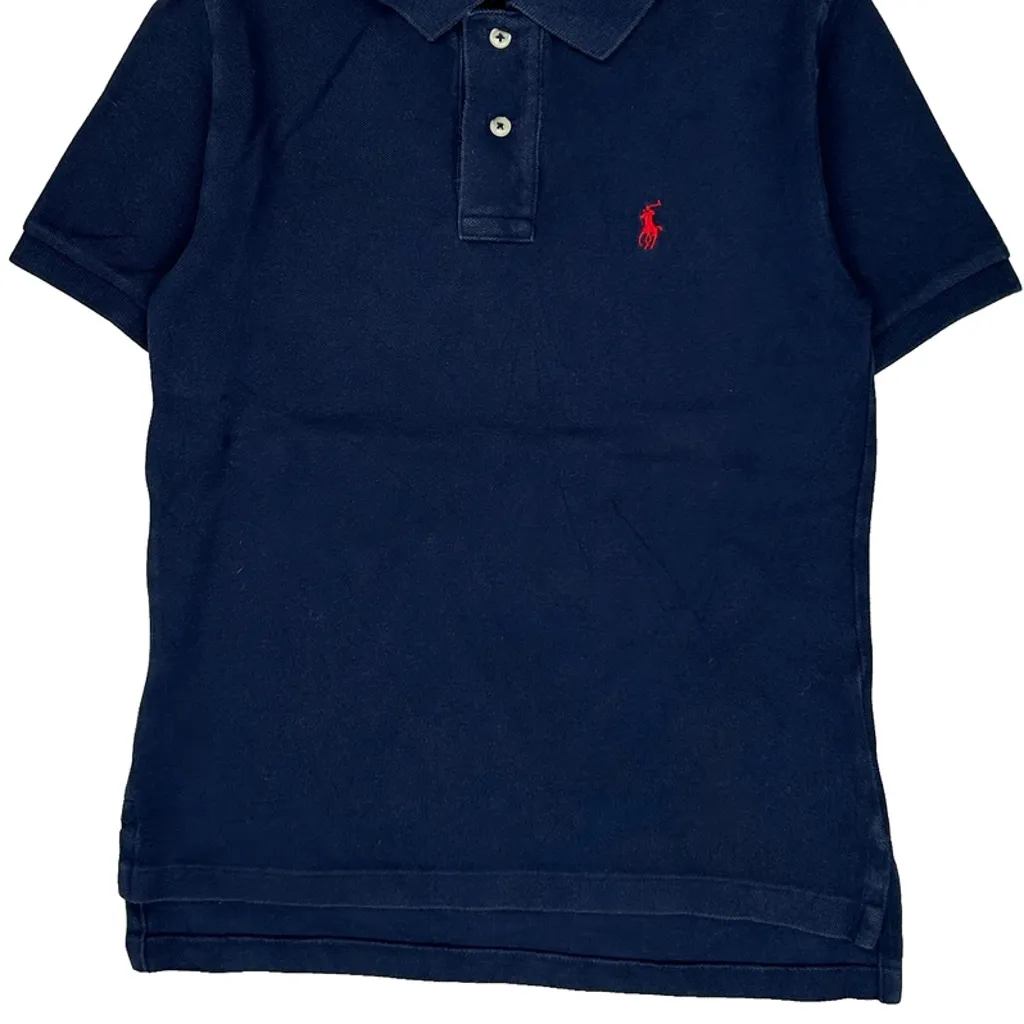 Age 6-7 Polo By Ralph Lauren Polo Shirt - Small Navy Cotton - Image 4