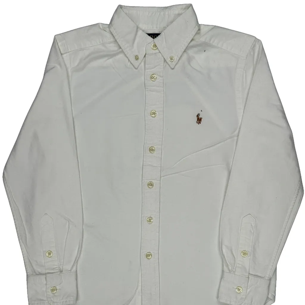 Age 6-7 Polo By Ralph Lauren Shirt - Small White Cotton - Image 4