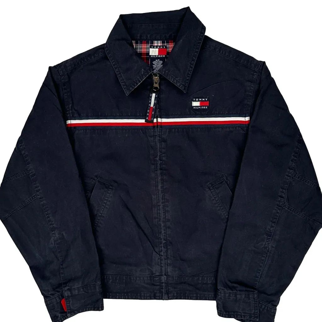 Age 6-7 Tommy Hilfiger Jacket - Small Navy Cotton - Image 4