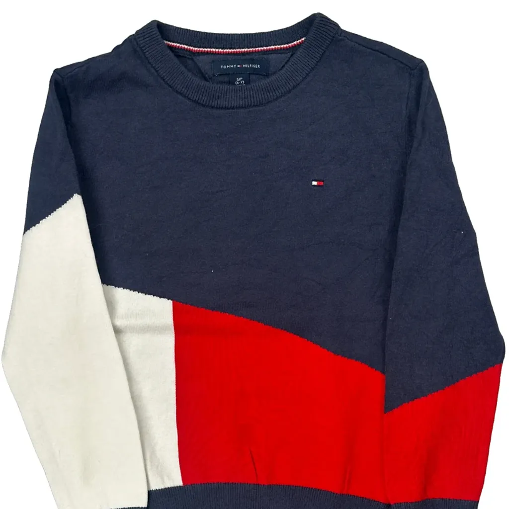 Age 6-7 Tommy Hilfiger Long Sleeve T-Shirt - Small Navy Cotton - Image 4