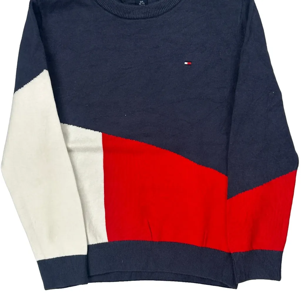 Age 6-7 Tommy Hilfiger Long Sleeve T-Shirt - Small Navy Cotton - Image 5