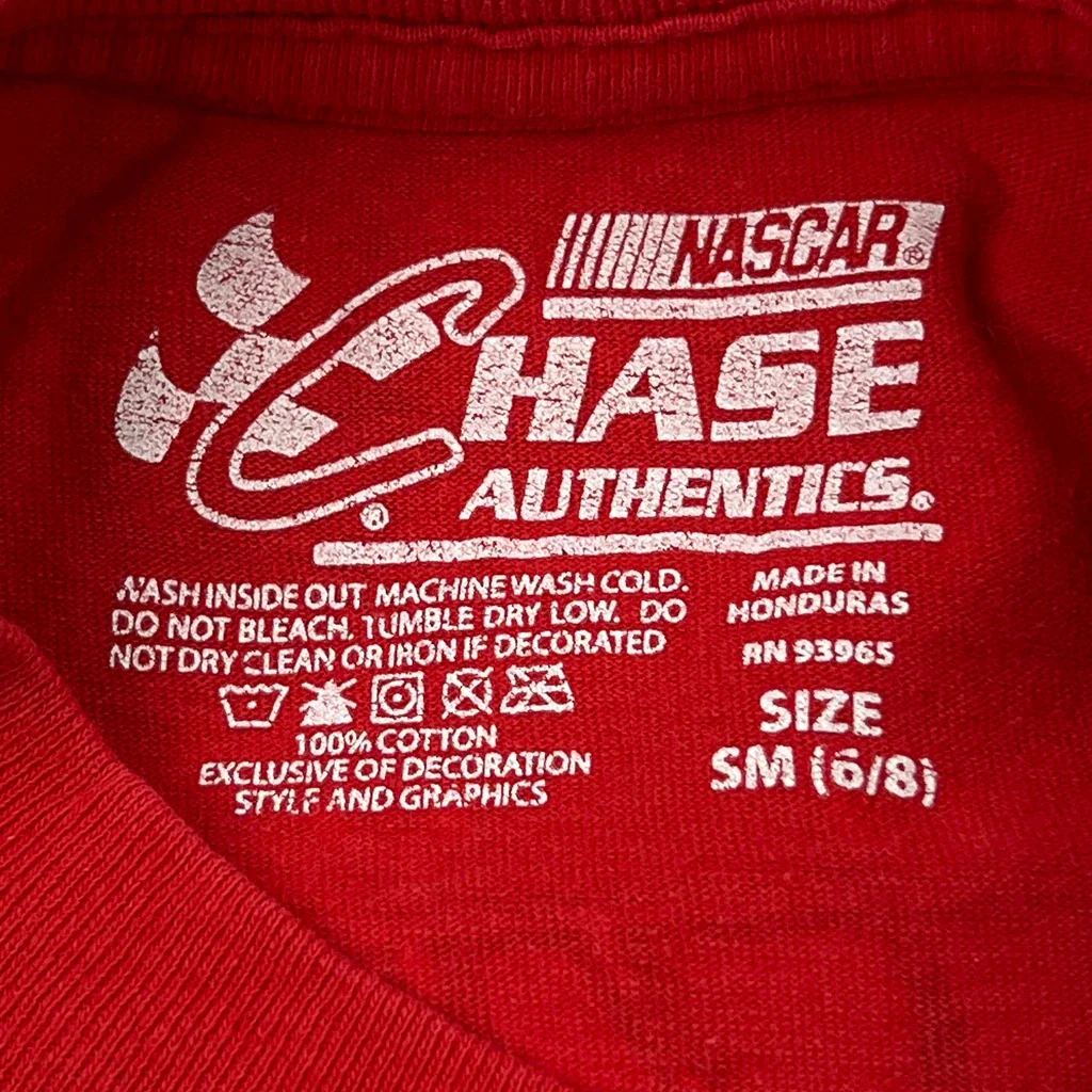 Age 6-8 Chase Authentics Tony Stewart T-Shirt - Small Red Cotton - Image 4