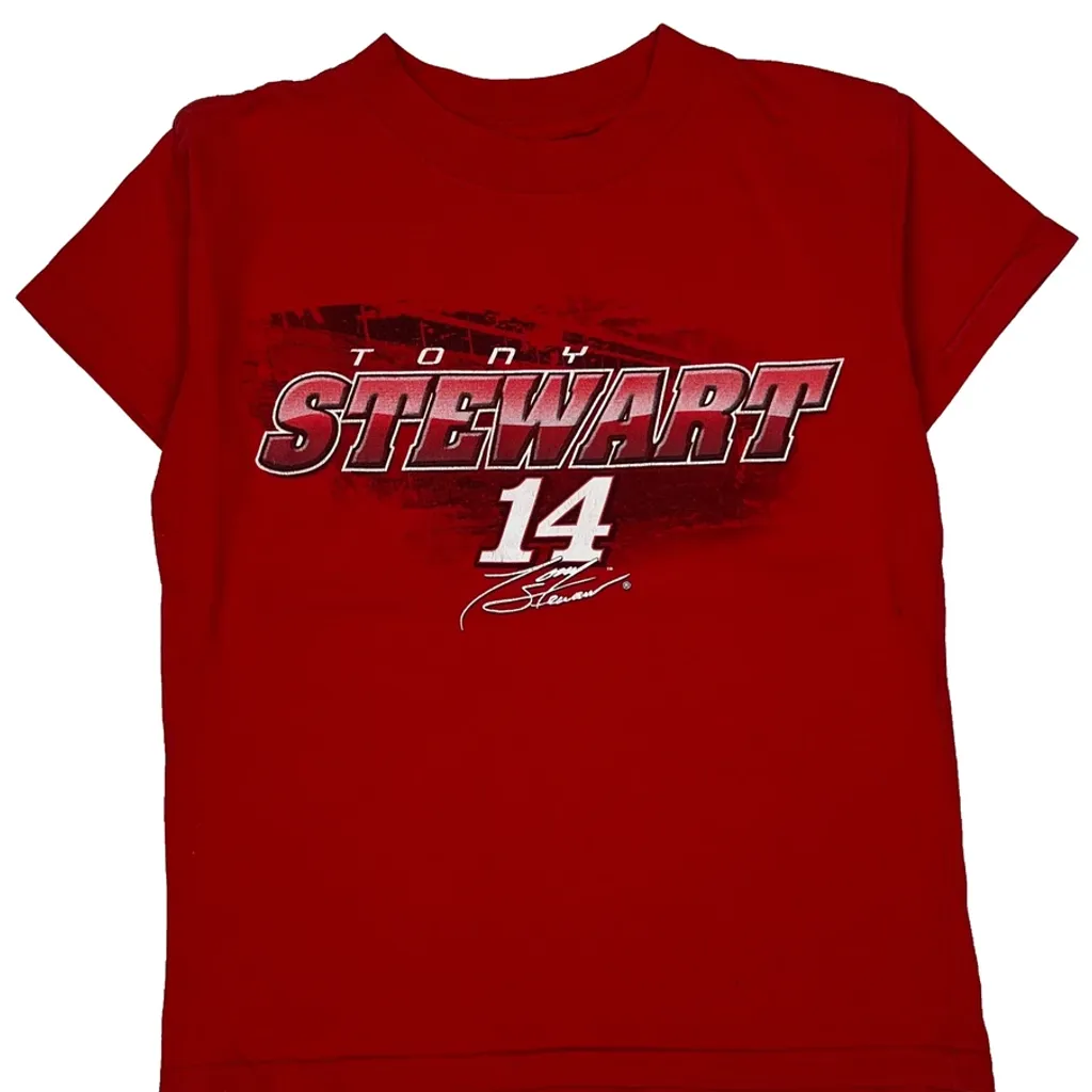 Age 6-8 Chase Authentics Tony Stewart T-Shirt - Small Red Cotton - Image 6