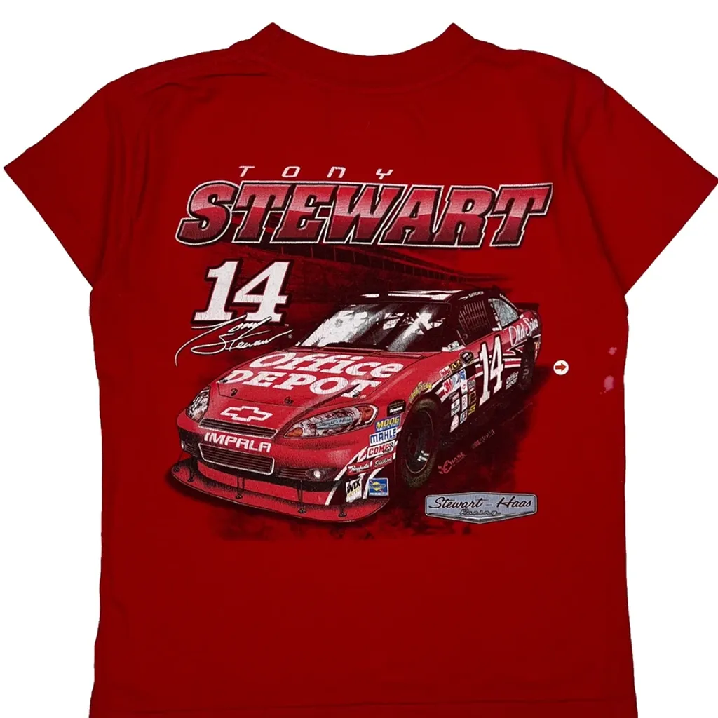 Age 6-8 Chase Authentics Tony Stewart T-Shirt - Small Red Cotton - Image 8