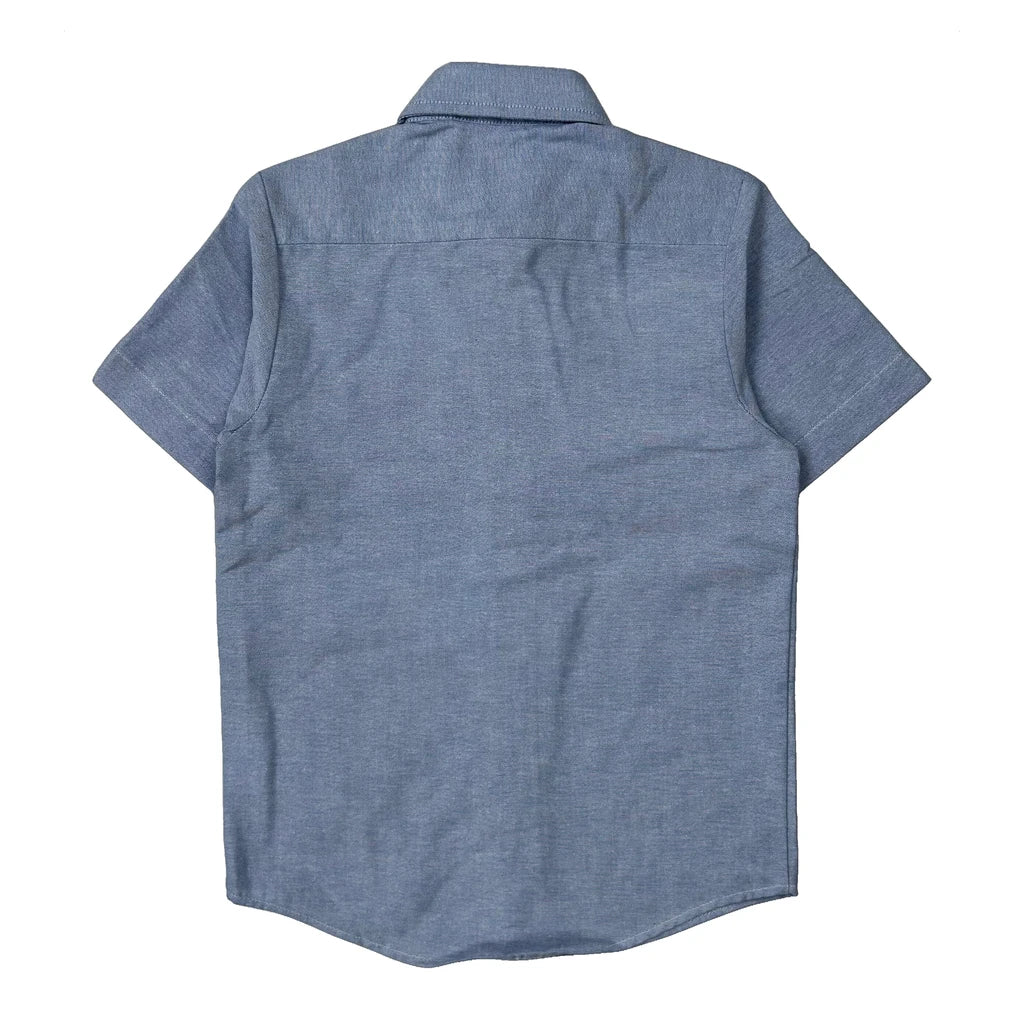 Age 6-8 Dickies Short Sleeve Shirt - Small Blue Cotton Blend - Image 2