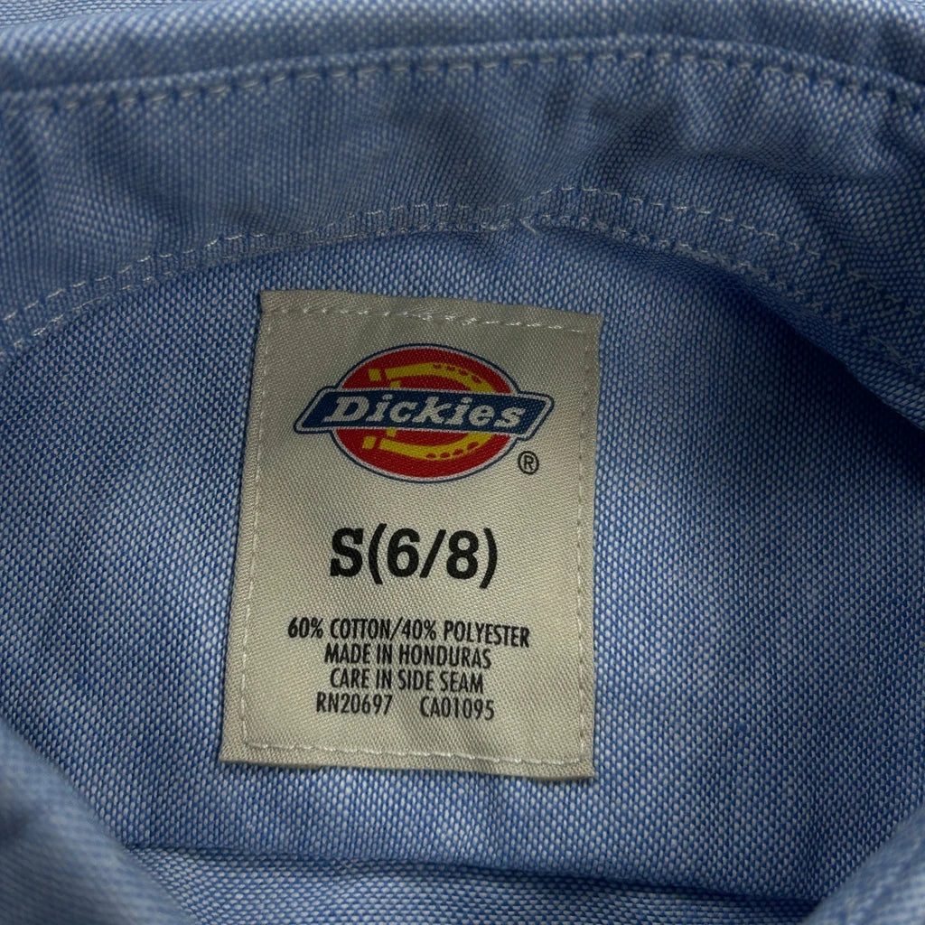 Age 6-8 Dickies Short Sleeve Shirt - Small Blue Cotton Blend - Image 3