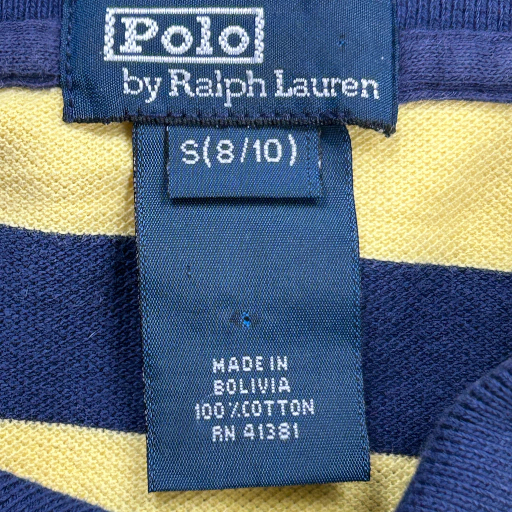 Age 6-8 Polo By Ralph Lauren Striped Polo Shirt - Small Yellow Cotton - Image 3