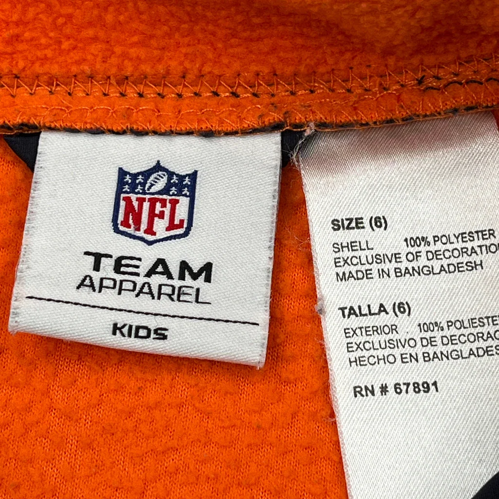 Age 6 Bears Nfl 1/4 Zip - Small Orange Polyester - Image 3