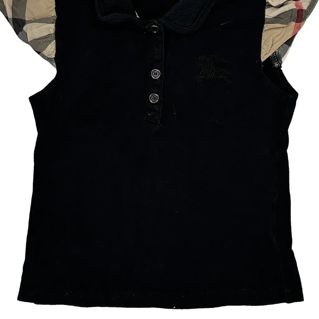 Age 6 Burberry Brit Polo Shirt - XS Black Cotton - Image 4