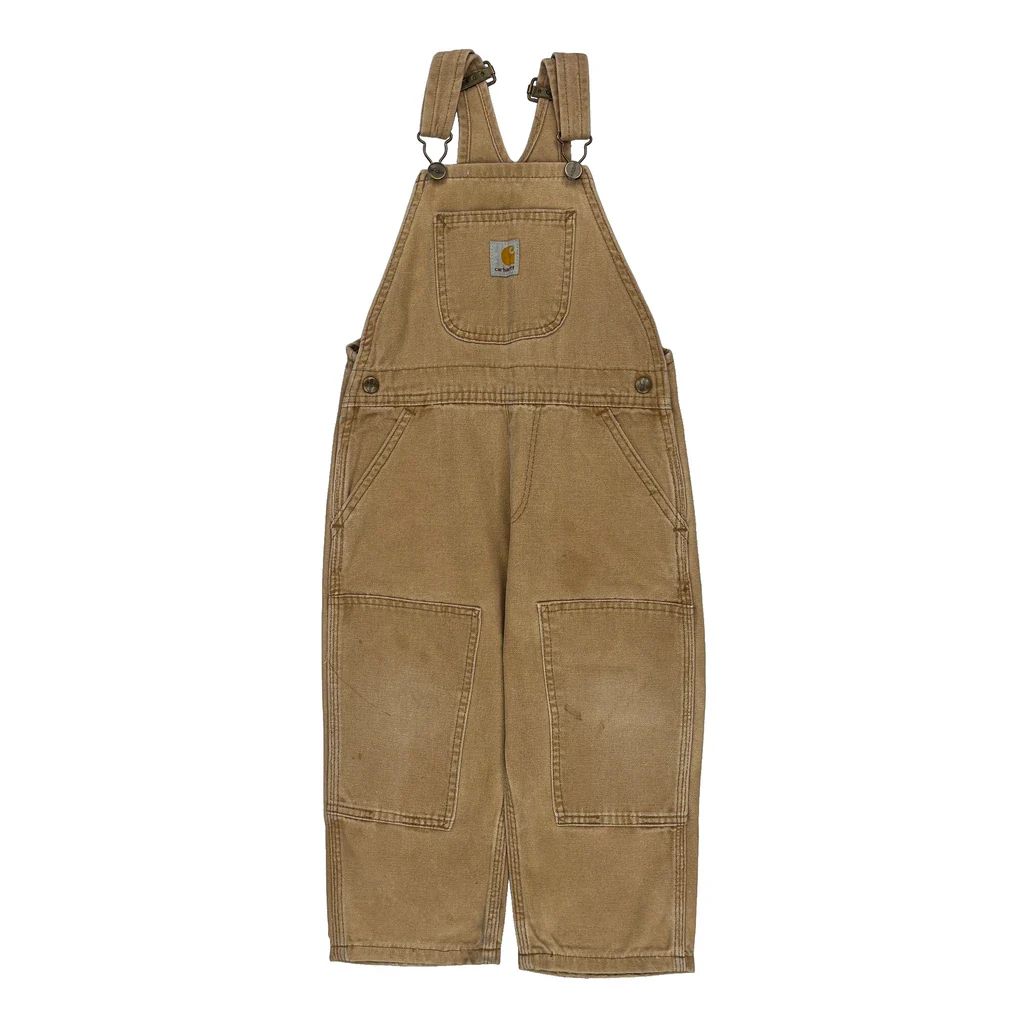 Age 6 Carhartt Double Knee Overalls - XS Brown Cotton - Image 2