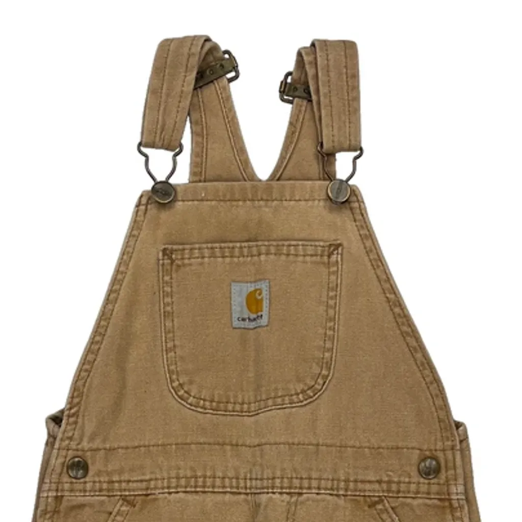 Age 6 Carhartt Double Knee Overalls - XS Brown Cotton - Image 7