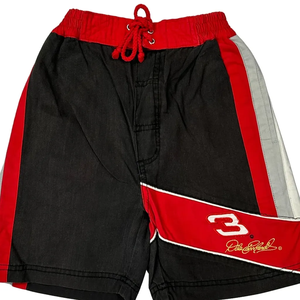 Age 6 Chase Authentics Nascar Sport Shorts - Small Black Cotton Blend - Image 6