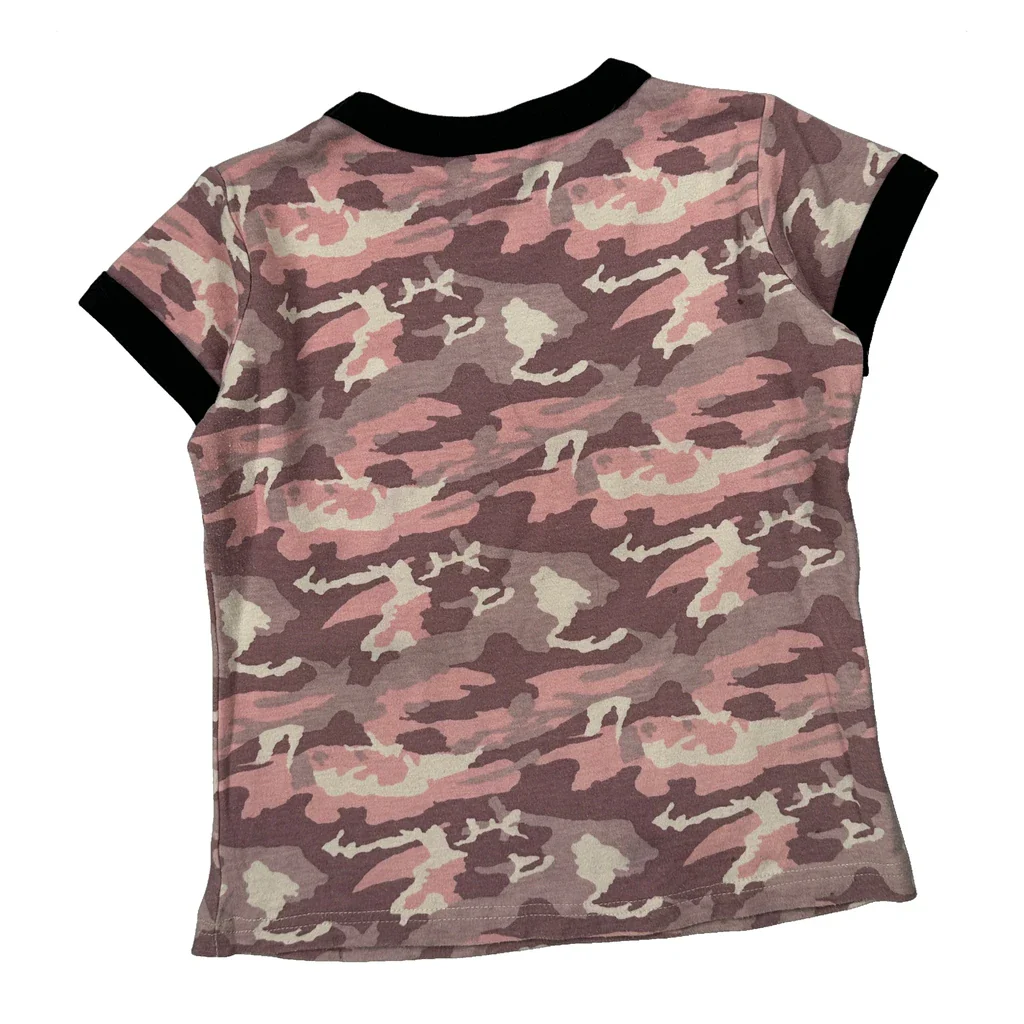 Age 6 Harley Davidson Camo T-Shirt - Small Pink Cotton Blend - Image 2