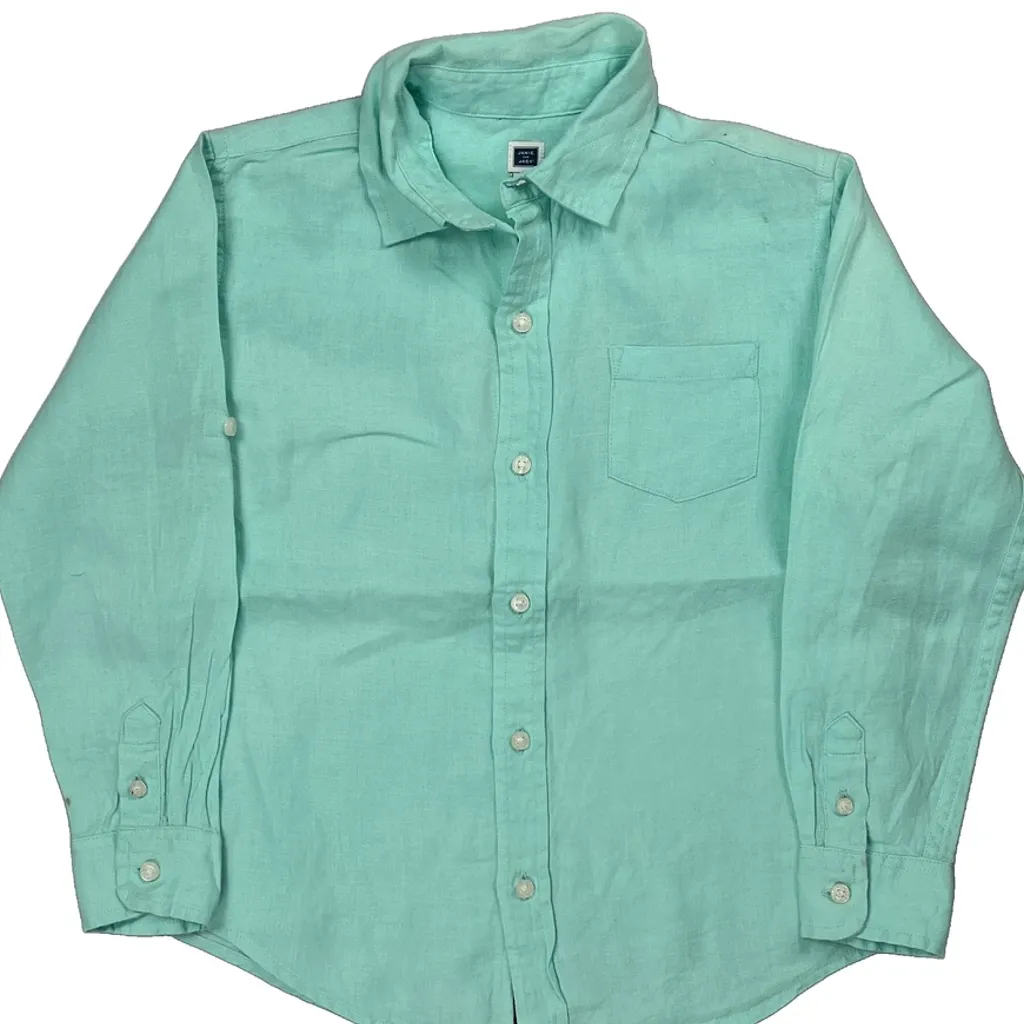 Age 6 Janie And Jack Shirt - XS Green Linen - Image 5