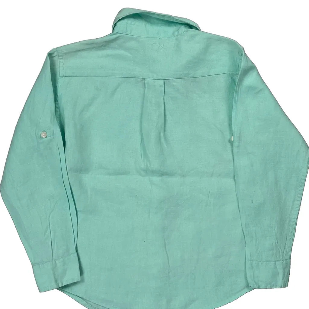 Age 6 Janie And Jack Shirt - XS Green Linen - Image 6