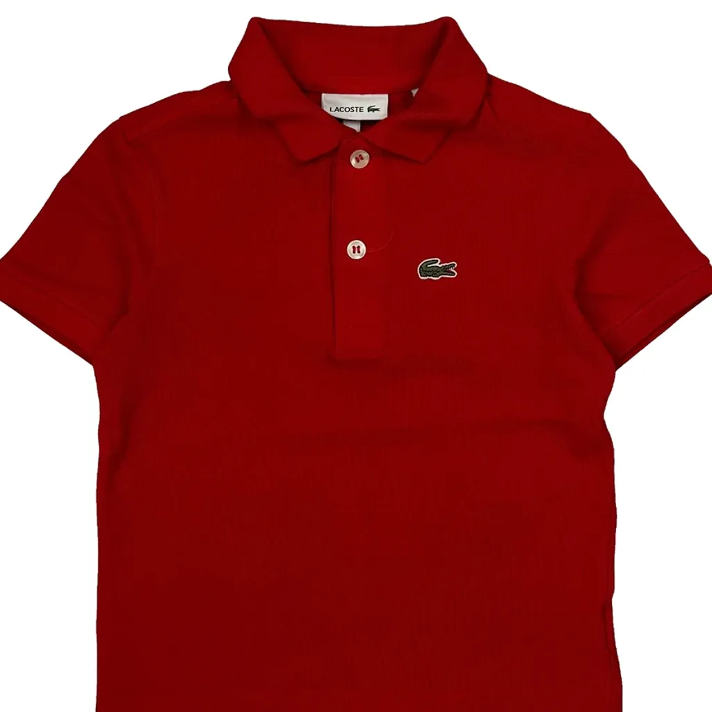 Age 6 Lacoste Polo Shirt - XS Red Cotton - Image 4