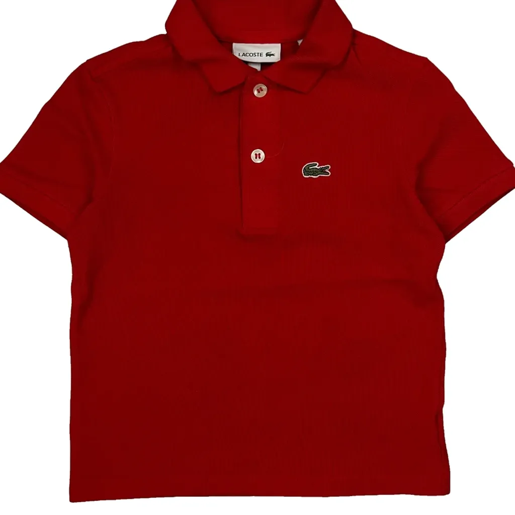 Age 6 Lacoste Polo Shirt - XS Red Cotton - Image 5