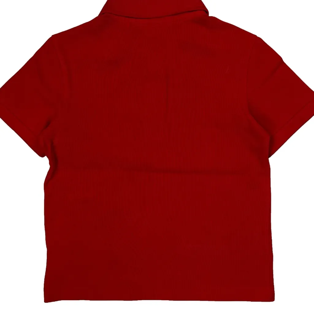 Age 6 Lacoste Polo Shirt - XS Red Cotton - Image 7