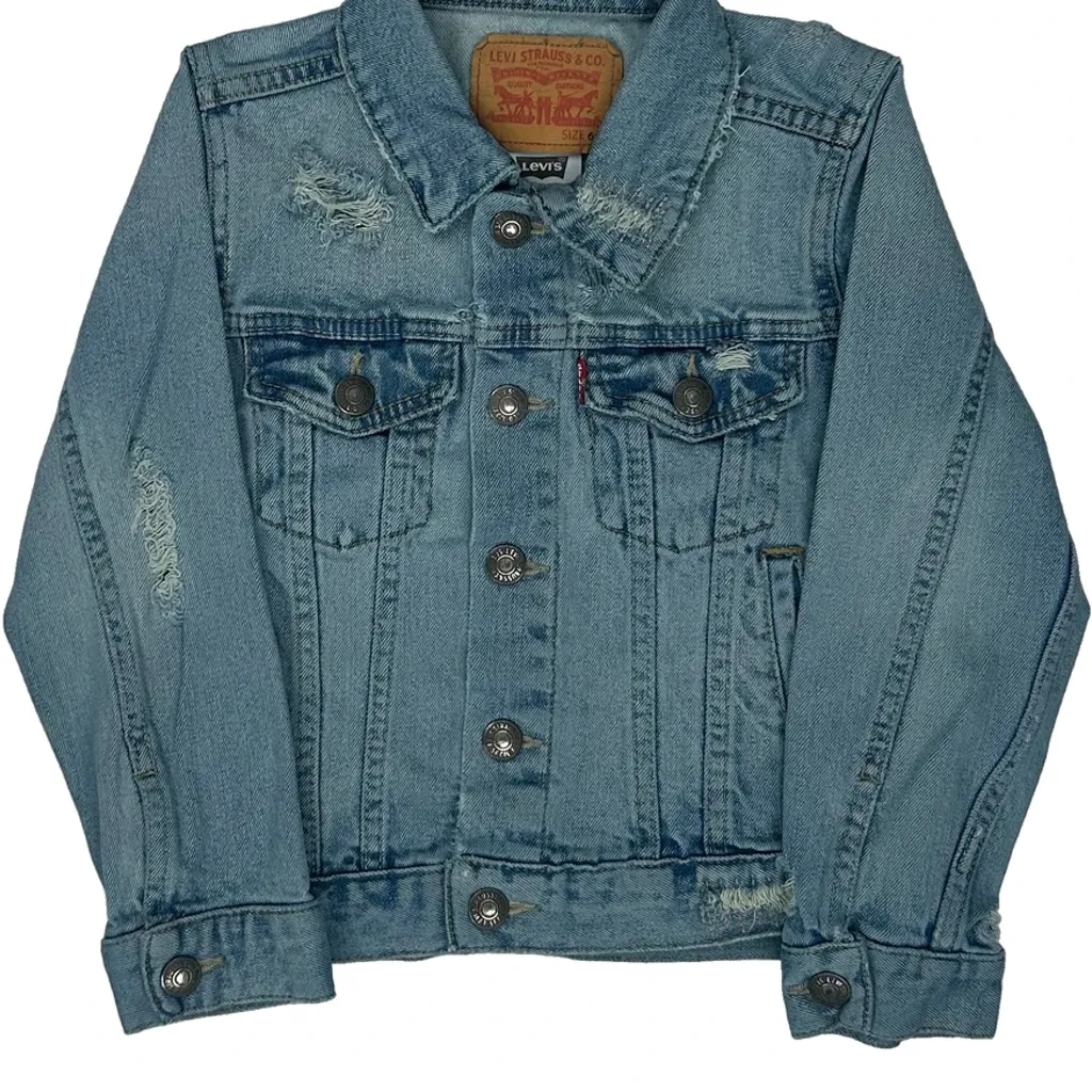 Age 6 Levis Denim Jacket - XS Light Wash Cotton - Image 4
